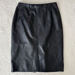 Vintage 80s Pia Rucci Black Leather Pencil Skirt Women’s